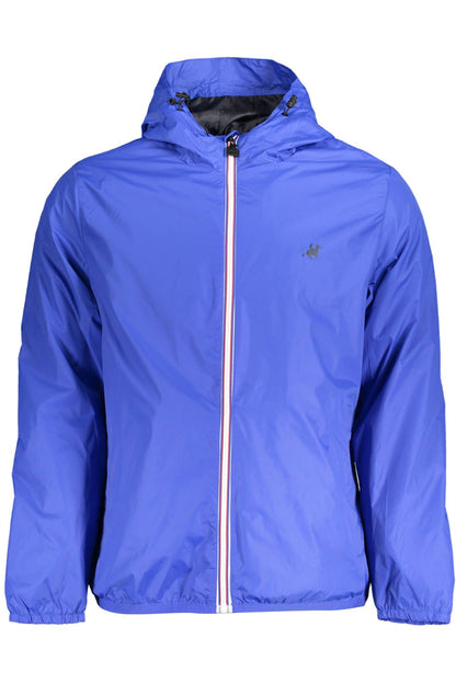 Blaue Nylonjacke